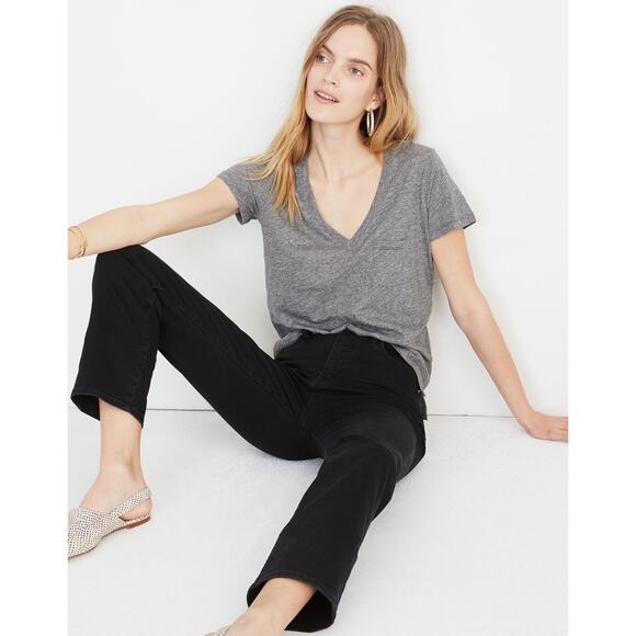 Madewell Grey Whisper Cotton V Neck Pocket Tee - XS - Picture 1 of 10